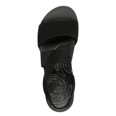 Jana Softline Unni Sandal black svart remmar comfort textil komfort fritid dam relax fit rymlig läst fotriktig hbredd