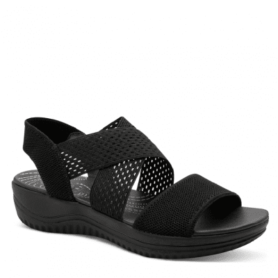 Jana Softline Unni Sandal black svart remmar comfort textil komfort fritid dam relax fit rymlig läst fotriktig hbredd