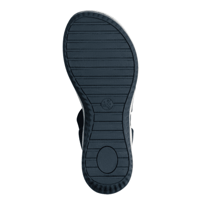 Jana Softline Unni Sandal navy marinblå remmar comfort textil komfort fritid dam relax fit rymlig läst fotriktig hbredd