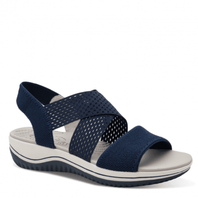 Jana Softline Unni Sandal navy marinblå remmar comfort textil komfort fritid dam relax fit rymlig läst fotriktig hbredd