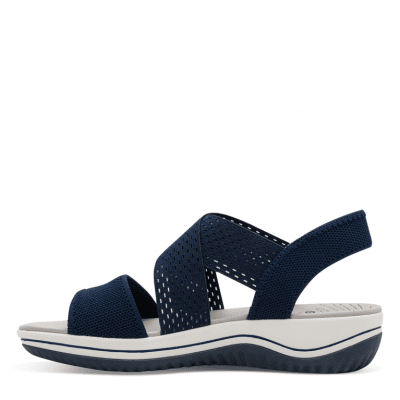 Jana Softline Unni Sandal navy marinblå remmar comfort textil komfort fritid dam relax fit rymlig läst fotriktig hbredd