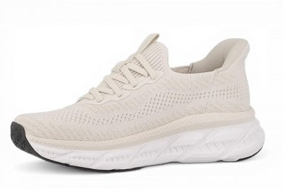 axelda laholm slipon Step-In handsfree sneaker beige vit polly damsko lågsko stickad textil resår fotriktig urtagbar sula fotbäd