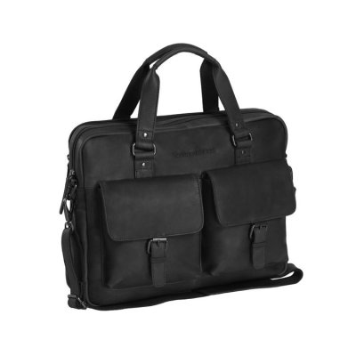 The Chesterfield Brand / Leather Laptop Bag / black svart datorväska läder