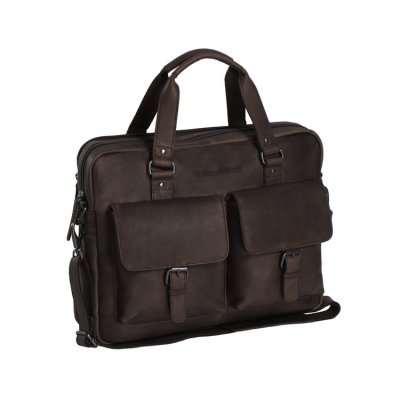 The Chesterfield Brand / Leather Laptop Bag / brown brun svart datorväska läder