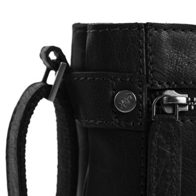 The Chesterfield Brand Laos / Black svart axelrem handväska läder skinn dam