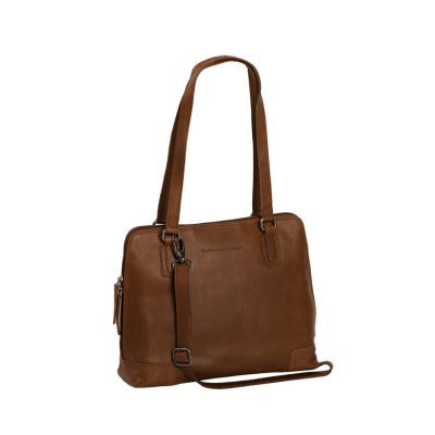 The Chesterfield Brand / Leather Shoulder Bag Manon Cognac shopper axelremsväska handväska brun läder skinn rymlig