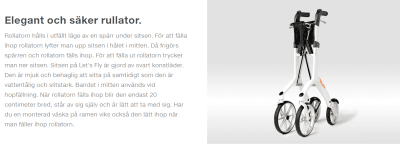 Trustcare Let's Fly Rollator Utomhus / lätt att fälla ihop