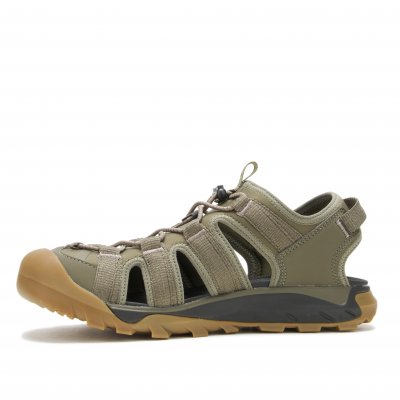 Kamik syros web dark olive grön Herrsandal täckt tå fotriktig vegan elastisk snabbsnörning sportsandal vattentålig