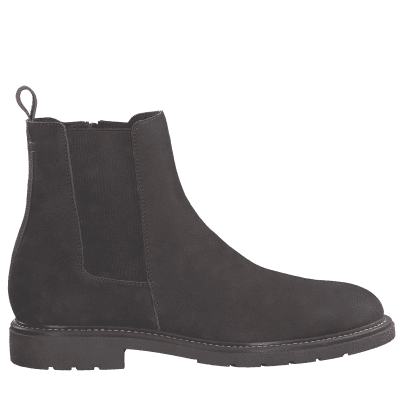 marco tozzi chelseaboot känga herr mörkbrun läder skinn mocka mocca fotriktig urtagbar innersula