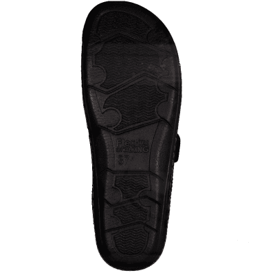 Marco Tozzi Comfort Damsandal black svart läder skinn lätt stabil bekväm fotriktig klack
