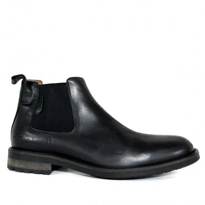 Marstrand Herrkänga låga boots svart black skinn läder fleecefoder chelsea boots