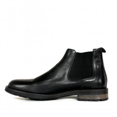 Marstrand Herrkänga låga boots svart black skinn läder fleecefoder chelsea boots