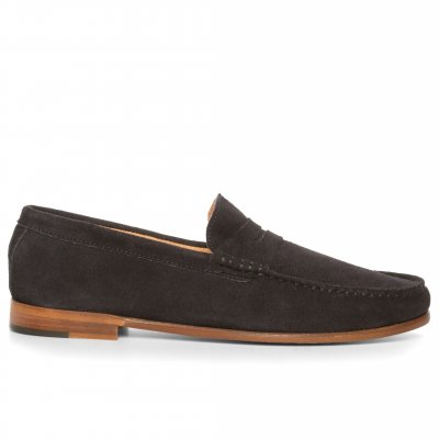 Marstrand Casual Dress Loafer / marin blå mocka läder lågsko herr