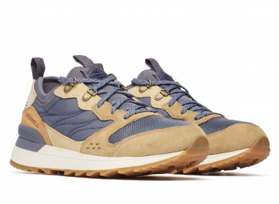 merrell men alpine 83 sneaker recraft retro gummisko herr fotriktig eva skum indigoblå brun multi flerfärgad