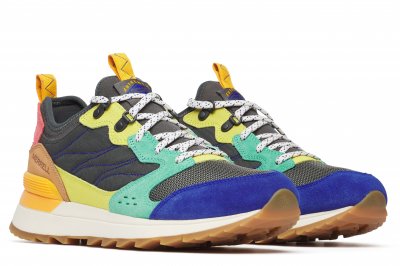 merrell men alpine 83 sneaker recraft retro alloy multi gummisko herr fotriktig eva skum multi flerfärgad gul blå svart orange