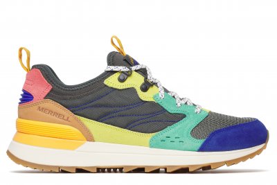 merrell men alpine 83 sneaker recraft retro alloy multi gummisko herr fotriktig eva skum multi flerfärgad gul blå svart orange