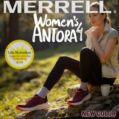 Merrell Antora 4 crimson orange röd multi gul blå rosa Promenadsko jogging dam anatomisk fotriktig
