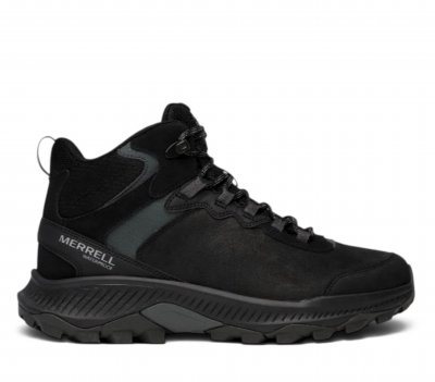 Merrell Dam Speed strike thermo varmfoder fullnarv läder mocka Mid Waterproof vattentät hög sneaker känga fotriktig womens black