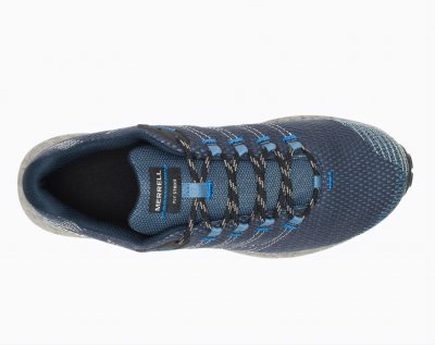 merrell herr mens fly strike navy blå gore tex vattentät herr herrsko löpar jogging fritidssko sneaker lätt stabil