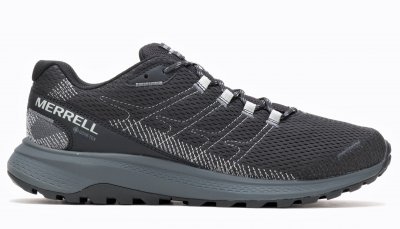 merrell herr mens fly strike black svart gore tex vattentät herr herrsko löpar jogging fritidssko sneaker lätt stabil
