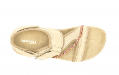 merrell terran 4 Backstrap incense beige natur läder hälrem remmar kardborre damsandal fotriktig