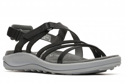 merrell harbor terran damsandal läder remmar eva skum fotriktig kardborre sommar bekväm klassisk svart black