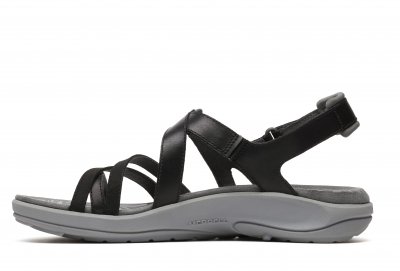 merrell harbor terran damsandal läder remmar eva skum fotriktig kardborre sommar bekväm klassisk svart black