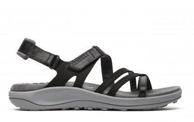 merrell harbor terran damsandal läder remmar eva skum fotriktig kardborre sommar bekväm klassisk svart black