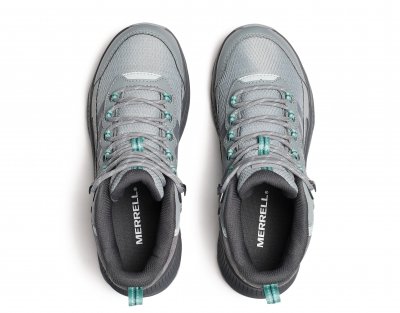 Merrell Dam Speed strike gtx goretex Mid Waterproof vattentät hög sneaker känga fotriktig womens monument turkos grå grön