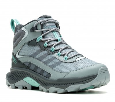 Merrell Dam Speed strike gtx goretex Mid Waterproof vattentät hög sneaker känga fotriktig womens monument turkos grå grön