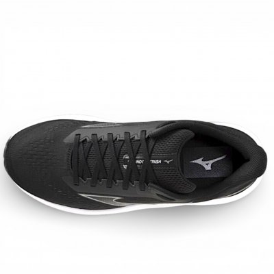 Mizuno fortrush multi herrsko black svart vit silver löparsko promenad fritid walking jogging dämpad rak pronation rymlig