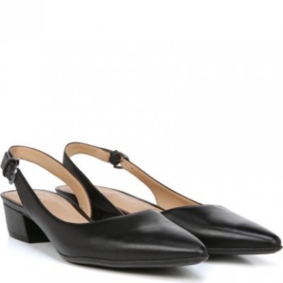 Naturalizer Banks Slingback / Black Leather läder svart lågsko hälrem finsko klack