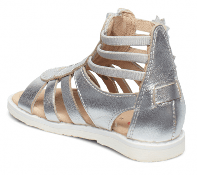 pax alice sandal barn silver blommor dragkedja läder
