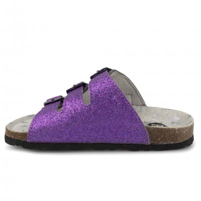 Pax edda biosandal barn lila glitter kork mocka purple