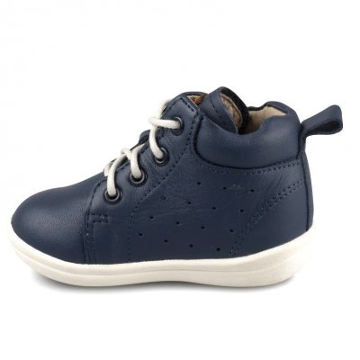 pax gram barnsko lära gå sko marinblå navy skinn snörning