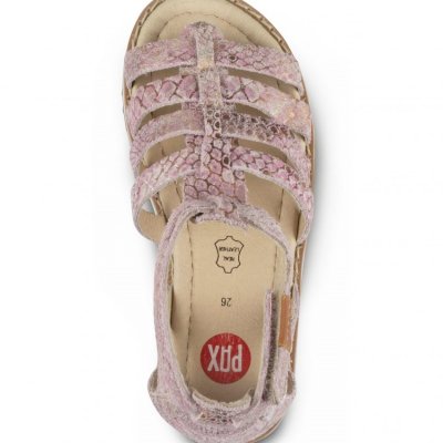 Pax Guss Sandal / Rosa läder remmar barn tjej flicka sommarsko