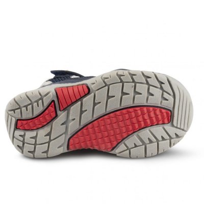 Pax Holk Sandal blå marin navy röd barn täckt tå kardborre textil gummi