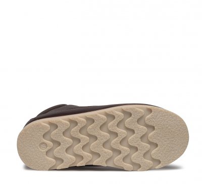 Pax Känga Smith / Mörkbrun Barn läder ull varm fodrad dragkedja snörning