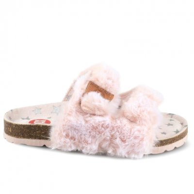 Pax Nordan Sandal pink fuskpäls rosa kork fotriktig barn