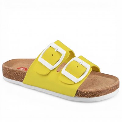 pax pika biosandal mocka kork fotriktig barn gul brown