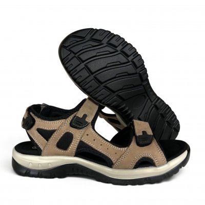 cc resorts emy taupe brun grå sandal dam gummisula fotriktig remmar memoryfoam