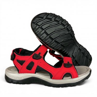 cc resorts emy red röd sandal dam gummisula fotriktig remmar memoryfoam