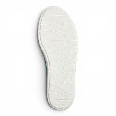 sitane Soft Line grön vit green Sneaker med dragkedja Rymlig Läst h-bredd komfort memoryfoam skinn dam