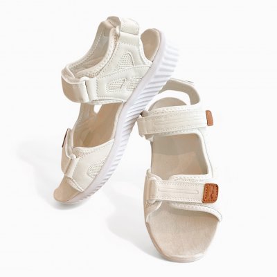 polecat credo hawaii white vit sandal dam unisex fotvänlig kardborre promenad vandring gummisula