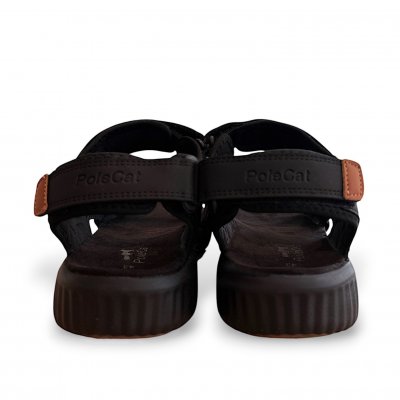 polecat credo hawaii herrsandal unisex fotriktig svart black kardborre remmar promenad