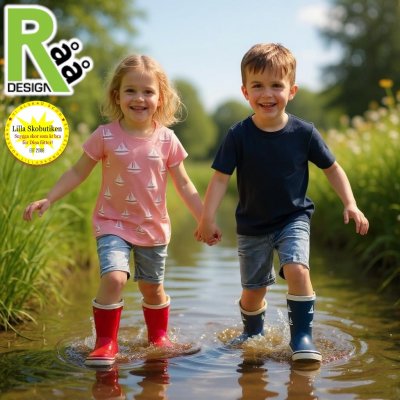 Råå gummistövel jolle båtar stövel röd barn kids junior naturgummi