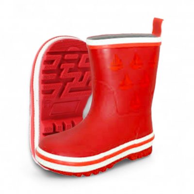 Råå gummistövel jolle båtar stövel röd barn kids junior naturgummi
