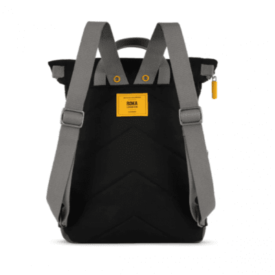 roka london yellow label canfield b ryggsäck ash svart grå backpack canvas