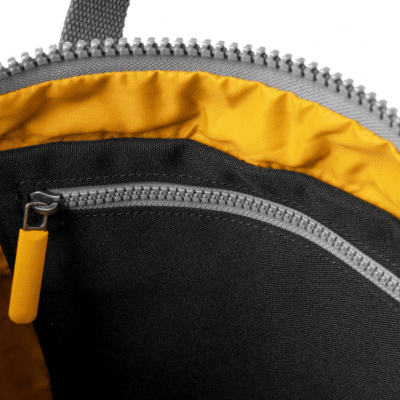roka london yellow label canfield b ryggsäck ash svart grå backpack canvas