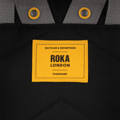 roka london yellow label canfield b ryggsäck ash svart grå backpack canvas